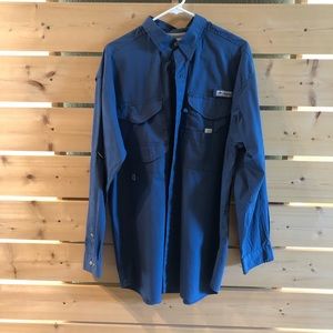 NWOT Blue Columbia Long Sleeve Fishing Shirt